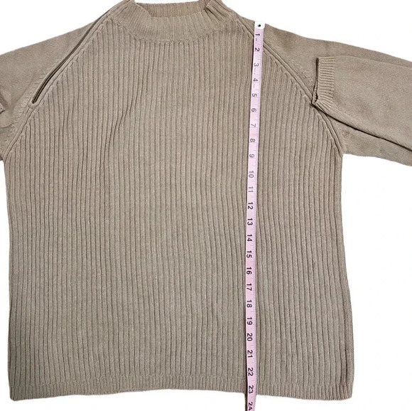 International Male M 90s Beige Ribbed Sweater Shoulder Zip Rare Vintage Preppy - Picture 7 of 7
